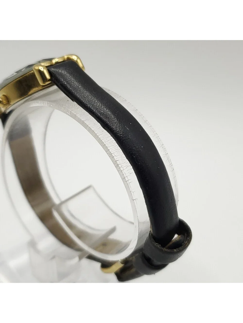 Armitron Diamond Now Black Dial Oval Gold Tone Case Watch New Battery 18mm